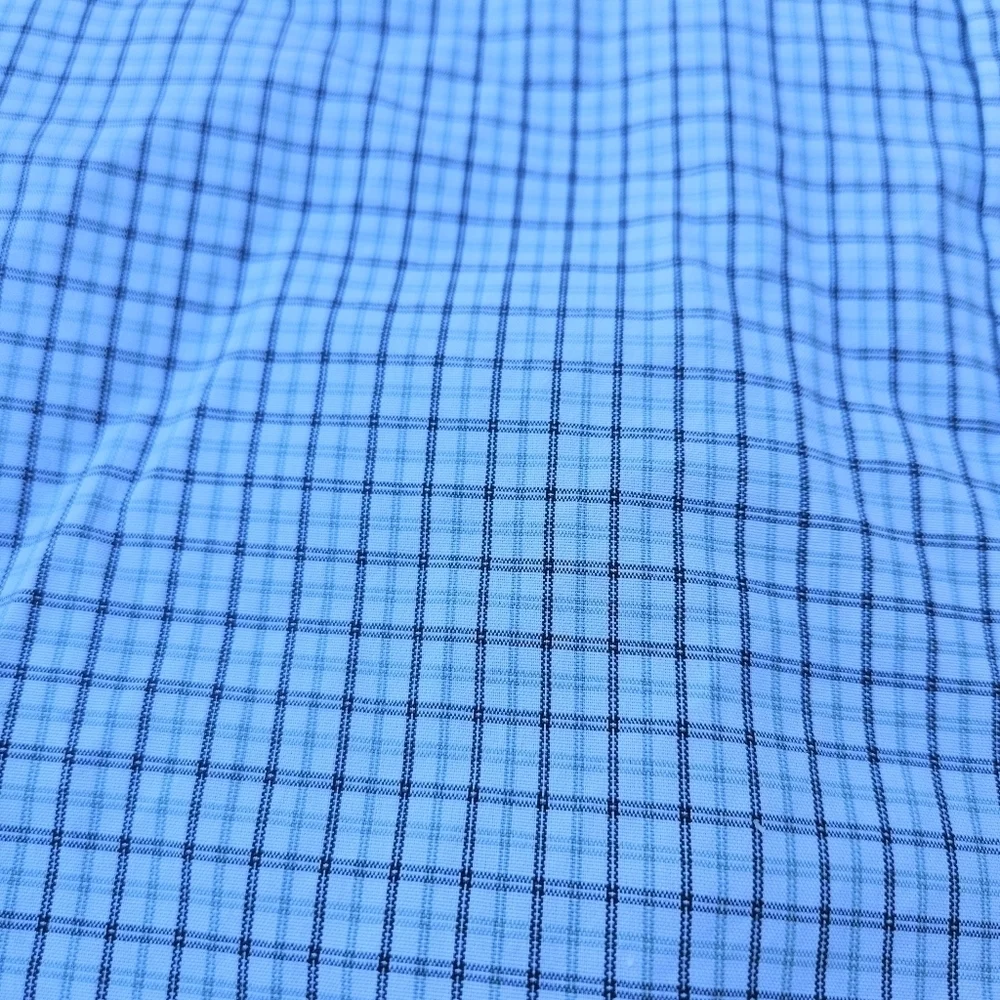 J Crew 80s 2 Ply Cotton LS Button Down Blue White Plaid Shirt Mens Large 16-16.5